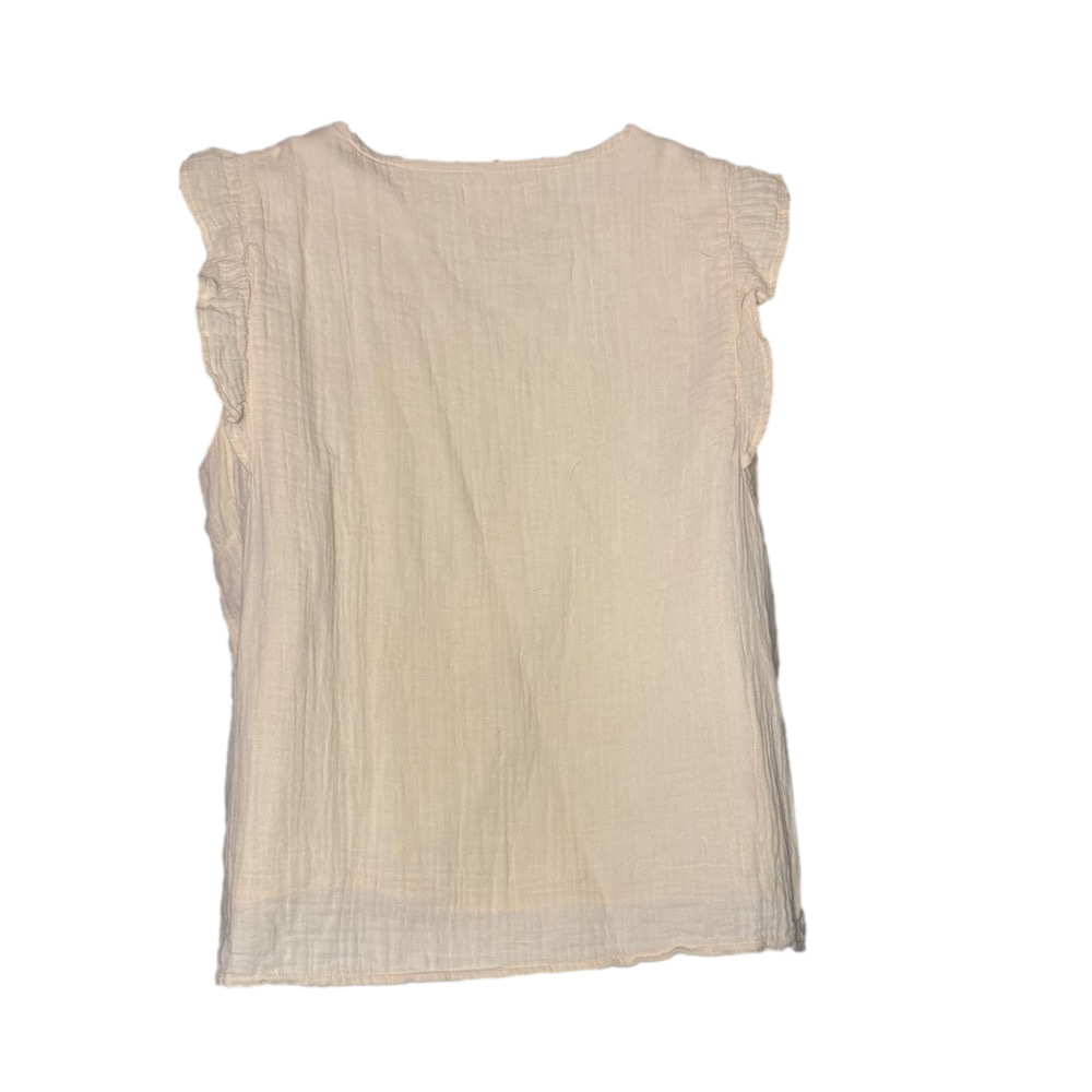 LC Lauren Conrad Cream Ruffle Sleeve Top XL - Picture 4 of 7